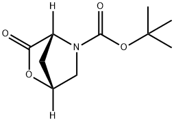 (1R,4R)-3-氧代-2-氧杂-5-氮杂双环[2.2.1]庚烷-5-羧酸叔丁酯 结构式