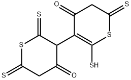 2,3,5,5',6,6'-hexahydro-2'-mercapto-2,6,6'-trithioxo[3,3'-bi-4H-thiopyran]-4,4'-dione 结构式