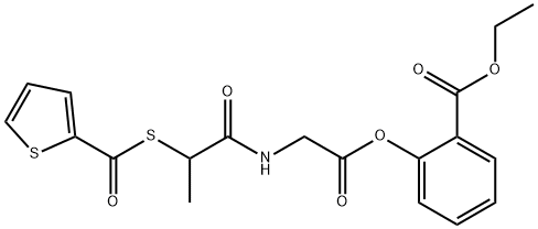 Glycine, N-(1-oxo-2-((2-thienylcarbonyl)thio)propyl)-, 2-(ethoxycarbon yl)phenyl ester 结构式