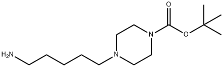 4-(5-氨基戊基)哌嗪-1-羧酸叔丁酯 结构式