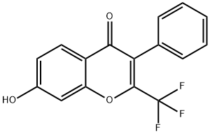 7-羟基-3-苯基-2-(三氟甲基)-4H-色烯-4-酮 结构式