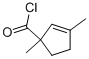 2-Cyclopentene-1-carbonyl chloride, 1,3-dimethyl- (9CI) 结构式