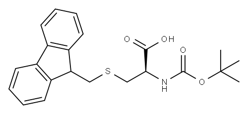 N-Α-叔丁氧羰基-S-(9-芴甲基)-L-半胱氨酸 结构式
