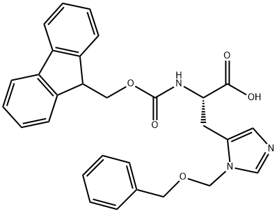 N-芴甲氧羰基-N'-苄氧基甲基-L-组氨酸 结构式