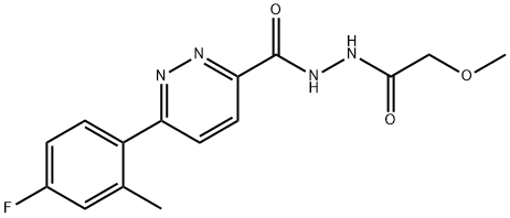 3-Pyridazinecarboxylic acid, 6-(4-fluoro-2-methylphenyl)-, 2-(methoxyacetyl)hydrazide 结构式