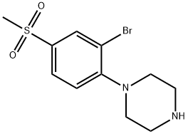 1-[2-溴-4-(甲砜)苯基]哌嗪 结构式