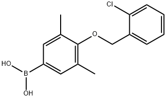 4-(2'-氯苄氧基)-3,5-二甲基苯基硼酸 结构式