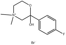 2-(4-FLUOROPHENYL)-2-HYDROXY-4,4-DIMETHYL-1,4-OXAZINAN-4-IUM BROMIDE 结构式