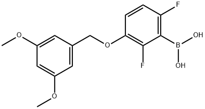 2,6-二氟-3-(3',5'-二甲氧基苄氧基)苯基硼酸 结构式