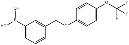 3-((4'-(三氟甲氧基)苯氧基)甲基)苯基硼酸 结构式