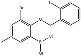 (3-Bromo-2-((2-fluorobenzyl)oxy)-5-methylphenyl)boronicacid