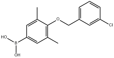 4-(3'-氯苄氧基)-3,5-二甲基苯基硼酸 结构式