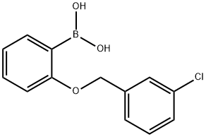 2-(3'-氯苄氧基)苯基硼酸 结构式
