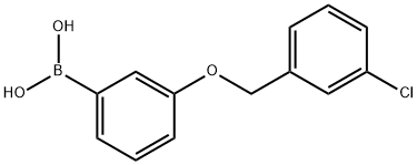 3-(3'-氯苄氧基)苯基硼酸 结构式