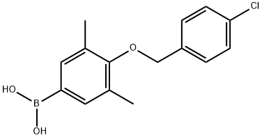 4-(4'-氯苄氧基)-3,5-二甲基苯基硼酸 结构式
