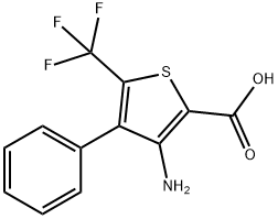 3-AMINO-4-PHENYL-5-(TRIFLUOROMETHYL)THIOPHENE-2-CARBOXYLIC ACID 结构式