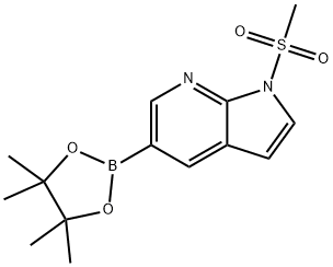 1-甲基磺酰基-5-(4,4,5,5-四甲基-1,3,2-二氧硼烷-2-基)-1H-P吡咯并[2,3-B]吡啶 结构式