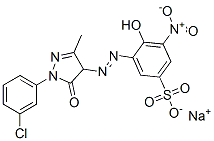 sodium 3-[[1-(3-chlorophenyl)-4,5-dihydro-3-methyl-5-oxo-1H-pyrazol-4-yl]azo]-4-hydroxy-5-nitrobenzenesulphonate 结构式