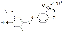 sodium 5-[(4-amino-5-ethoxy-o-tolyl)azo]-2-chlorobenzenesulphonate 结构式