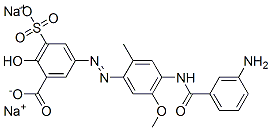 sodium 5-[[4-[(3-aminobenzoyl)amino]-5-methoxy-o-tolyl]azo]-3-sulphosalicylate 结构式