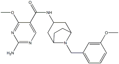 2-amino-4-methoxy-N-[8-[(3-methoxyphenyl)methyl]-8-azabicyclo[3.2.1]oc t-3-yl]pyrimidine-5-carboxamide 结构式