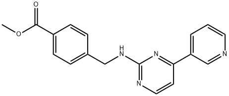 4-[[[4-(3-吡啶基)-2-嘧啶基]氨基]甲基]苯甲酸甲酯 结构式
