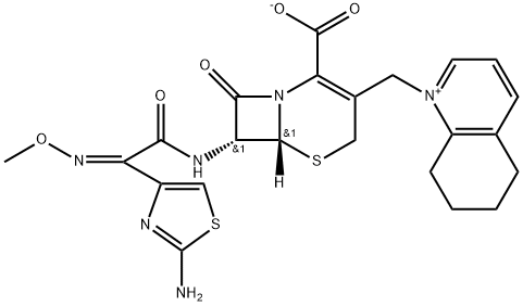 7-[(Z)-2-(2-氨基-4-噻唑基)-2-(甲氧基亚氨基)乙酰胺基]-8-氧代-5-硫杂-1-氮杂双环[4.2.0]辛-2-烯-2-甲酸-3-甲基-(5,6,7,8-四氢喹啉鎓)内盐 结构式