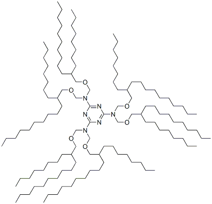 N,N,N',N',N'',N''-hexakis[[(2-octyldodecyl)oxy]methyl]-1,3,5-triazine-2,4,6-triamine  结构式