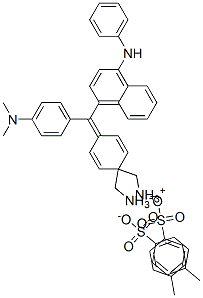 [4-[alpha(4-anilino-1-naphthyl)-4-(dimethylamino)benzylidene]cyclohexa-2,5-dien-1-ylidene]dimethylammonium toluene-p-sulphonate 结构式