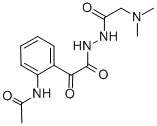 Benzeneacetic acid, 2-(acetylamino)-alpha-oxo-, 2-((dimethylamino)acet yl)hydrazide 结构式