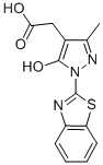 1-(2-Benzothiazolyl)-5-hydroxy-3-methyl-1H-pyrazole-4-acetic acid 结构式