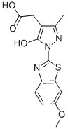 1H-Pyrazole-4-acetic acid, 5-hydroxy-1-(6-methoxy-2-benzothiazolyl)-3- methyl- 结构式