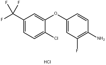 4-[2-CHLORO-5-(TRIFLUOROMETHYL)PHENOXY]-2-FLUOROANILINE HYDROCHLORIDE 结构式