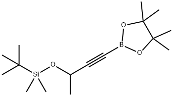 3-(T-BUTYLDIMETHYLSILYLOXY)BUT-1-YNYLBORONIC ACID, PINACOL ESTER 结构式