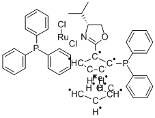 (R)-2-[(RP)-2-(Diphenylphosphino)derrocenyl]-4-isopropyl-2-oxazolinetriphenylphosphineruthenium(II)chloridecomplex