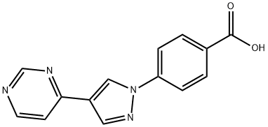 4-(4-嘧啶4-基1H-吡唑-1-基)苯甲酸 结构式