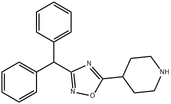 3-二苯甲基-5-(哌啶-4-基)-1,2,4-恶二唑 结构式