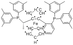 (S)-1-{(SP)-2-[2-[二(3,5-二甲苯基)膦基]苯基]二茂铁基}乙基二(3,5-二甲苯基)膦 结构式