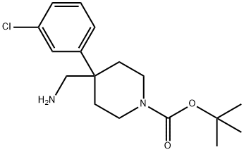 4-Aminomethyl-4-(4-bromo-phenyl)-piperidine-1-carboxylic acid tert-butyl ester 结构式