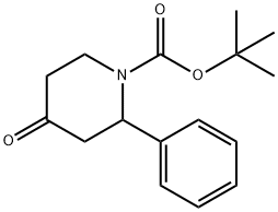 1-叔丁氧羰基-2-Phenyl-4-哌啶酮 结构式