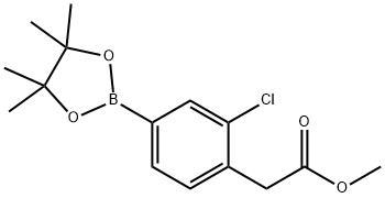 Methyl 2-(2-chloro-4-(4,4,5,5-tetramethyl-1,3,2-dioxaborolan-2-yl)phenyl)acetate 结构式