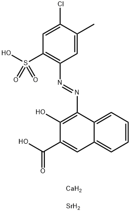 4-[(4-chloro-5-methyl-2-sulphophenyl)azo]-3-hydroxy-2-naphthoic acid, calcium strontium salt  结构式