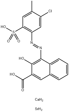 4-[(5-chloro-4-methyl-2-sulphophenyl)azo]-3-hydroxy-2-naphthoic acid, calcium strontium salt  结构式