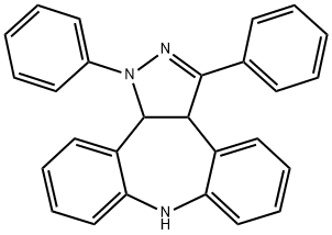 1,3a,8,12b-Tetrahydro-1,3-diphenyldibenzo(b,f)pyrazolo(3,4-d)azepine 结构式