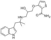 2-Thiophenecarboxamide, 3-(2-hydroxy-3-((2-(1H-indol-3-yl)-1,1-dimethy lethyl)amino)propoxy)- 结构式