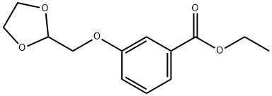 3-(1,3-二氧戊环-2-基甲氧基)苯甲酸乙酯 结构式