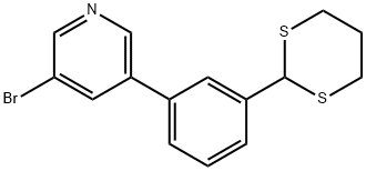 3-(3-(1,3-DITHIAN-2-YL)PHENYL)-5-BROMOPYRIDINE 结构式