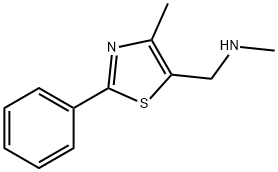N-甲基-N-[(4-甲基-2-苯基-1,3-硫唑-5)甲基]胺 结构式