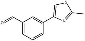 3-(2-甲基-1,3-噻唑-4-基)苯甲醛 结构式