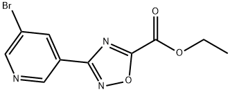 3-(5-BROMO-PYRIDIN-3-YL)-[1,2,4]OXADIAZOLE-5-CARBOXYLIC ACID ETHYL ESTER 结构式